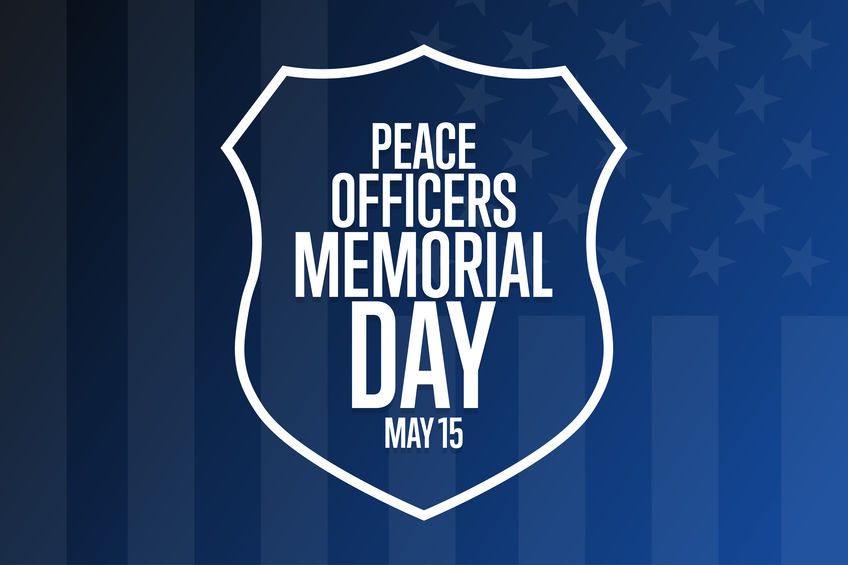 Peace Officers Memorial Day. May 15. Holiday concept. Template for background, banner, card, poster with text inscription. Vector EPS10 illustration
